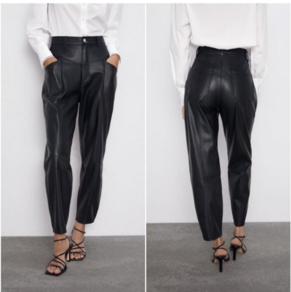 ZARA PU LEATHER Pants - Picture 14 of 15